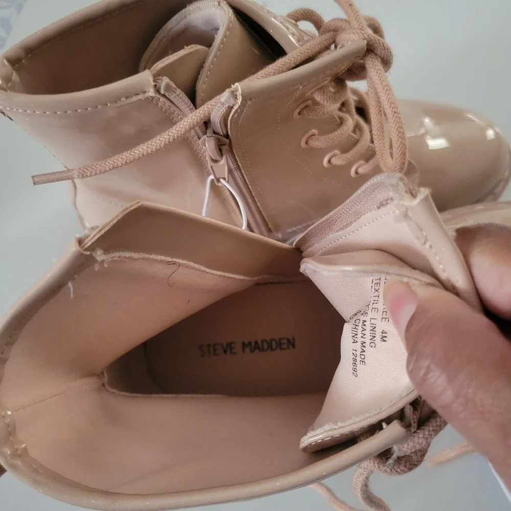 Steve Madden New without box GIRLS Dynasty pink shimmer boots